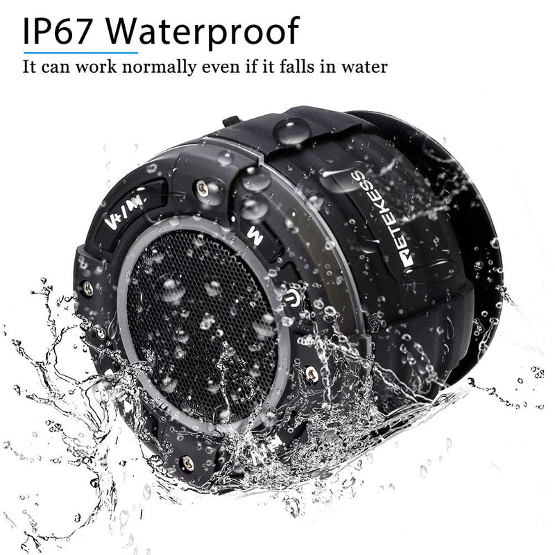 [Australia - AusPower] - Retekess TR622 Shower Radio FM Waterproof Bluetooth, Shower Radio Bluetooth Speaker, with Suction Cup, 5.0 Bluetooth and IP67 Waterproof, Suit for Pool 
