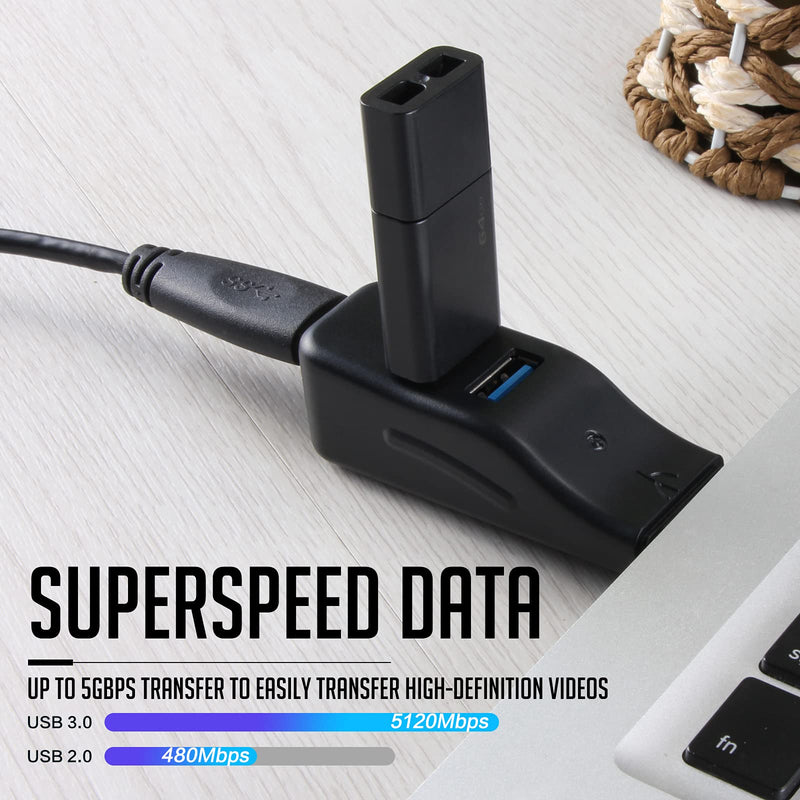 [Australia - AusPower] - VCOM 4-Port USB 3.0 Data Hub for Laptop, Portable Mini USB A Splitter High Speed for Desktop Computer, Surface Pro, USB Sticks, Flash Drive, Mobile HDD, Headset, Keyboard, Mouse 