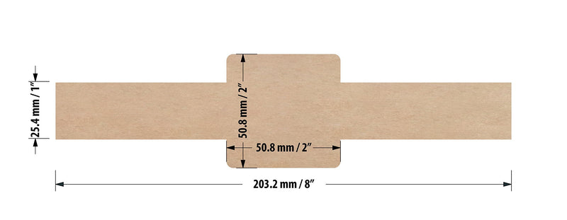 [Australia - AusPower] - Mr-Label 1×8 Printable Natural Kraft Brown Wrap Label - Cigar Band Label - for Handmade Lotion Bars Bath Bombs | Gift Label - for Inkjet/Laser Printer (25 sheets/125 Labels) 25 sheets/125 Labels 