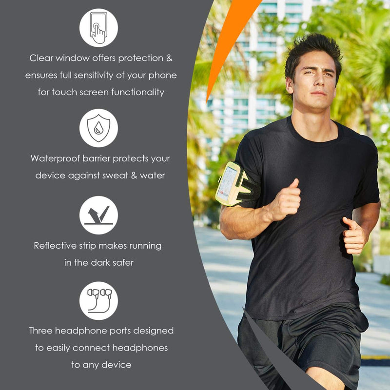 [Australia - AusPower] - Phone Armbands for Running | Armpocket Mega i-40 Phone Armband |Compatible with iPhone 13 Pro, 13, 12, 12 Pro, Galaxy S22+, Note 10, Pixel 6, Phones with Cases up to 6.5 Inches | Black Small Strap Small Strap 7-11" 