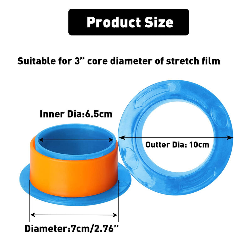 [Australia - AusPower] - OVOV 3 Pairs Hand Dispenser for Stretch Film,Shrink Wrapping Dispenser Fit for Dia 3” Plastic Hand Saver for Warping All Furniture for Moving (Blue) 6pcs Blue 