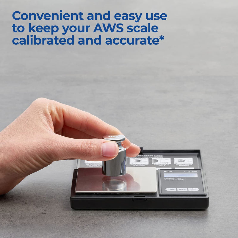 [Australia - AusPower] - American Weigh Scales Calibration Weight for AWS Digital Scale, Carbon Steel, Chrome Finish, 100g (100WGT) 