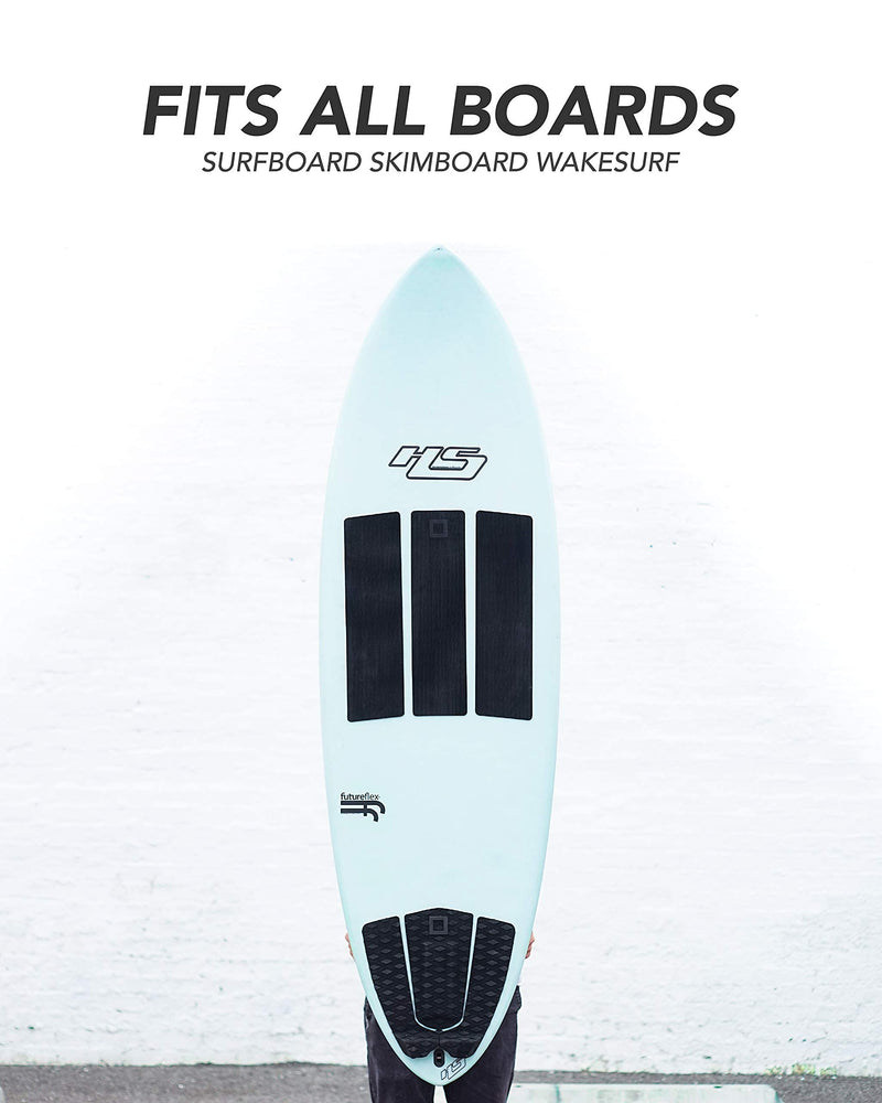 [Australia - AusPower] - Surf Squared 3-Piece Traction Pad | Arch, Flat, or Front | Maximum Grip Stomp or Deck Pad | Easy Install w/Super Strong 3M Adhesive | Fits All Surfboards: Shortboard, Fish, Longboard, & Skimboard 