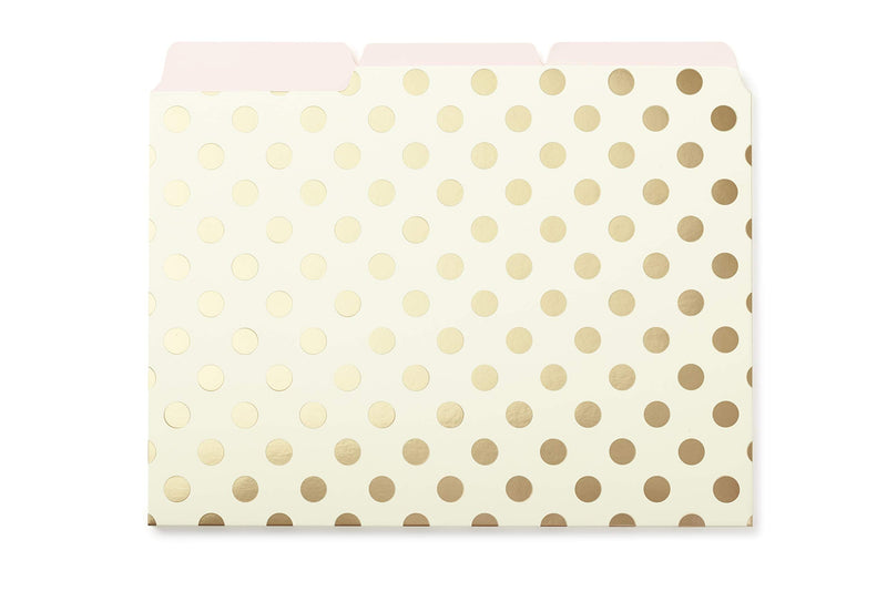[Australia - AusPower] - Kate Spade Gold Foil Dots File Folders set of 6 