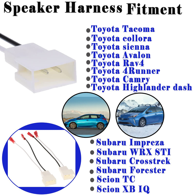 [Australia - AusPower] - 72-8104 Speaker Harness Adapter for Toyota Speaker Wire Harness Adapter Plug Compatible with Toyota Tacoma Tundra Camry Corolla 4 Runner Scion Pontiac Speaker Wiring Harness Adapter 2 Pack 