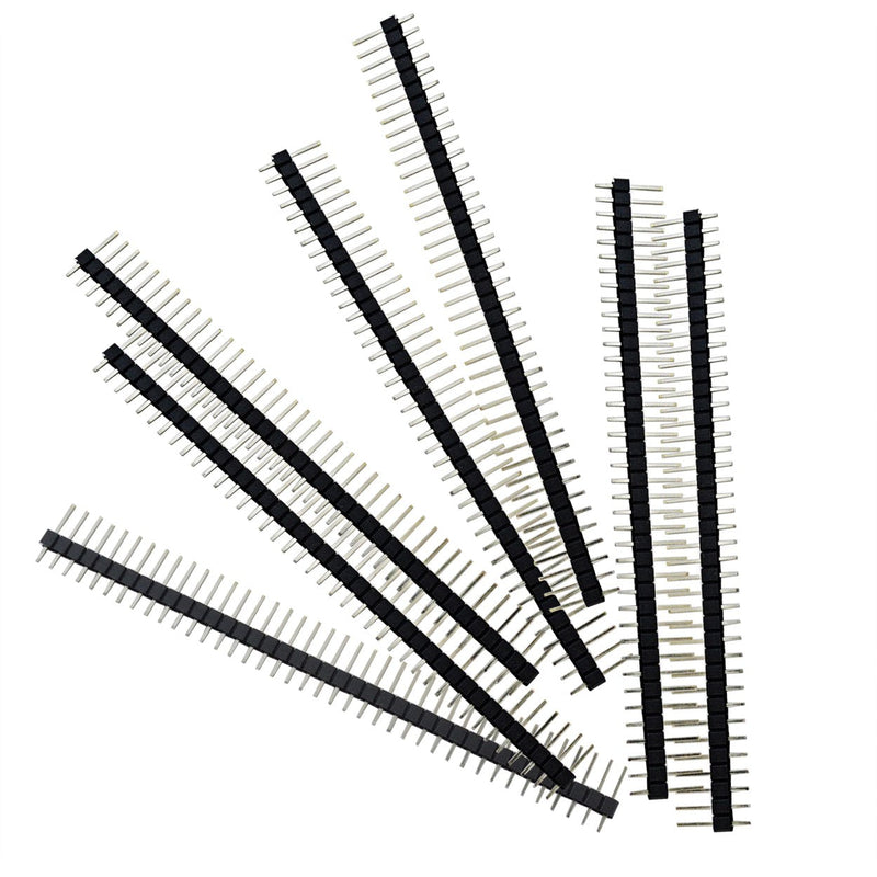 [Australia - AusPower] - 100pcs Male Header Pins, Lystaii Straight Single Row 40 Pin 0.1 Inch (2.54mm) Male Pin Header Connector PCB Board Pin Connector Electronic Component Raw Materials 