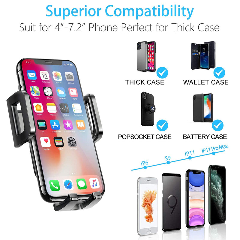 [Australia - AusPower] - Cup Holder Phone Holder, [No Shaking & Height-Adjustable Pole] Car Cup Holder Phone Mount, Cell Phone Cradle for iPhone, Samsung and More Smart Phone(Black) Black 