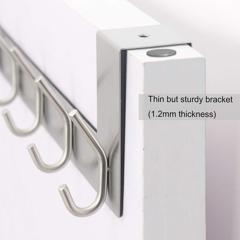 [Australia - AusPower] - WEBI Over The Door Hook:Over The Door Towel Rack,Door Coat Hanger Towel Hanger Over Door Coat Rack 6 Hooks for Hanging Clothes,Hats,Bathroom,White White 1 Pack 