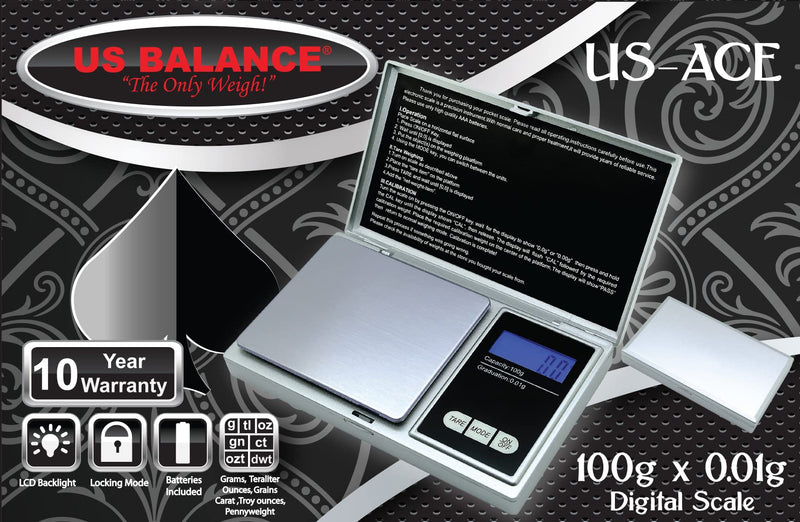 [Australia - AusPower] - US Balance ACE 100 x 0.01g Grams Digital Grain Scale Grain Coin Scales in Silver 