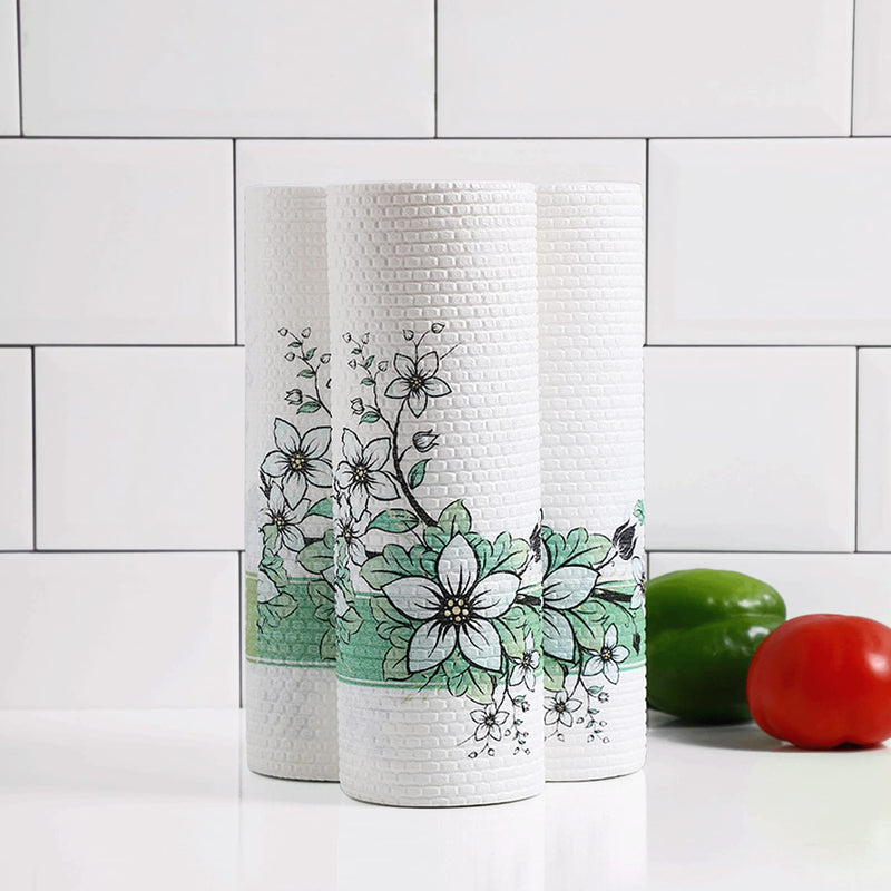 [Australia - AusPower] - SigMntun Reusable Bamboo Paper Towels - 1 Roll, Washable and Recycled Kitchen Roll, Zero Waste Products, Sustainable Gifts, Environmentally Friendly, (Raspberry Flower) 