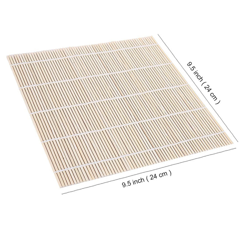 [Australia - AusPower] - JIALEEY Bamboo Sushi Rolling Mat, 9.5x9.5 Inch, 6 PCS Set 