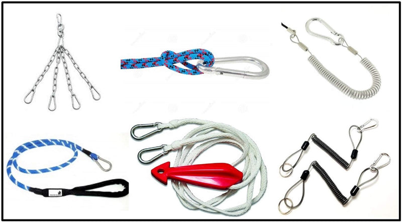 [Australia - AusPower] - Branded Boards Heavy Duty Bushcraft Stainless Steel Carabiner Spring Snap Clip Link Hooks. 200-400lb Load. 6 Packs 12 Packs 