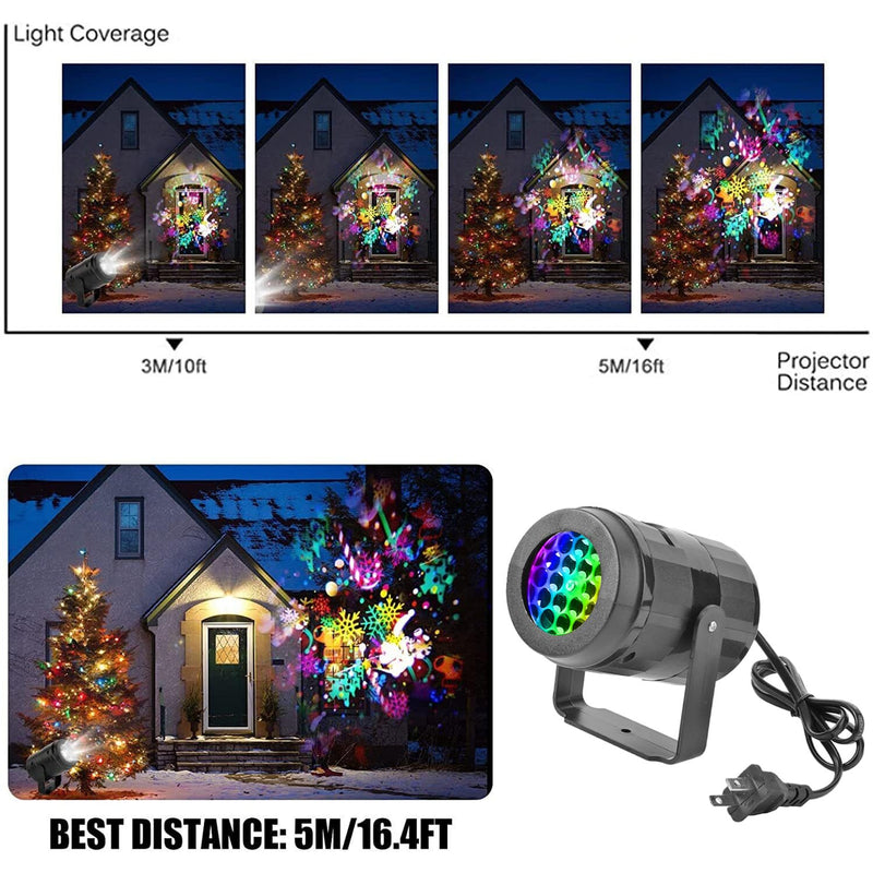 [Australia - AusPower] - Christmas Projector Lights Indoor Outdoor, 16 Patterns Led Projector Light, Christmas Decorations Lighting for Xmas Holiday Party Carnival Wedding Garden Patio 