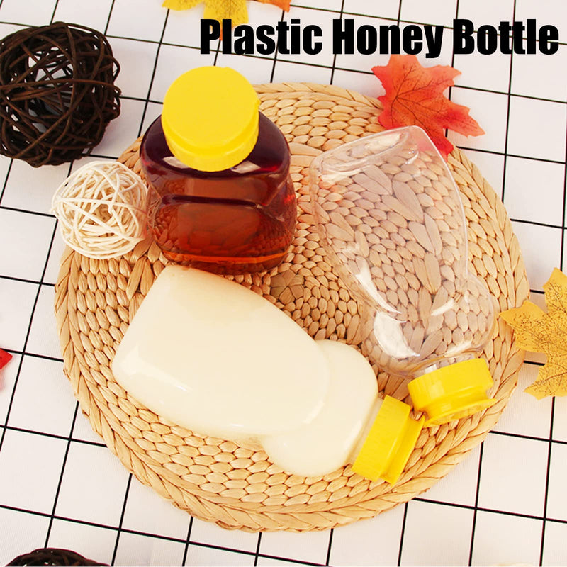 [Australia - AusPower] - 12 PCS Clear Plastic Honey Jar,10oz Empty Squeeze Honey Bottle Container,Honey Container Dispenser with Flip-Top Lid for Honey Storing and Dispensing 