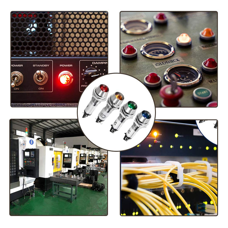 [Australia - AusPower] - VictorsHome Indicator Light 24V DC Blue 5/16 Inch 8mm Metal Shell Panel Mount Signal Pilot Dash Directional Lights 5 Pack 