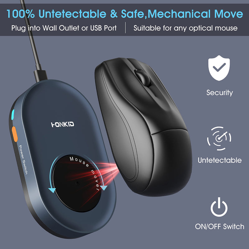 [Australia - AusPower] - HONKID Undetectable Mouse Mover Jiggler with ON/Off Switch and USB Port Drive-Free,Simulate Physical Automatically Mouse Movement,Prevent Computer Laptop Inactive/Lockdown 