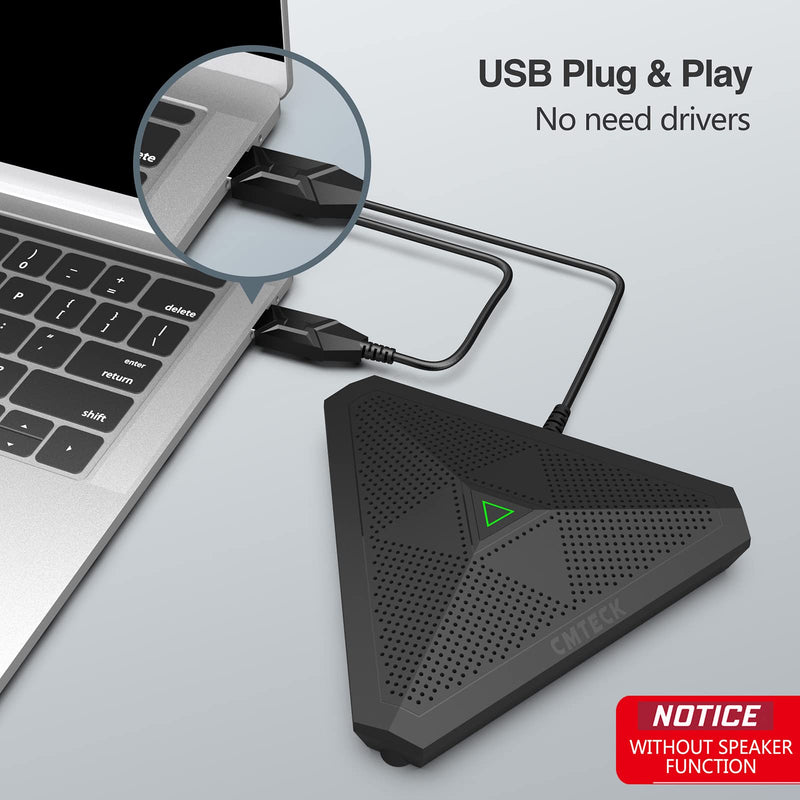 [Australia - AusPower] - USB Conference Microphone, CM001 Desktop Computer Mic, Mute Button with LED Indicator, Omnidirectional Condenser Boundary Mic for Recording, Streaming, Gaming, Skype (Windows/macOS)-Without Speaker CM-001 