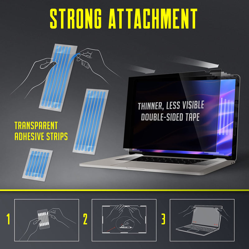 [Australia - AusPower] - Privacy Screen Adhesive Tabs and Strips for Computer Monitors and Laptops - Replacement kit 