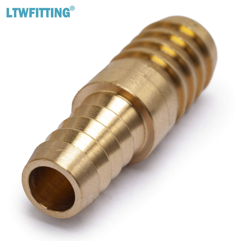 [Australia - AusPower] - LTWFITTING Brass Barb Hose Reducing Splicer Mender 3/8-Inch ID Hose x 1/2-Inch ID Hose Fitting Air Water Fuel Boat(Pack of 5) 