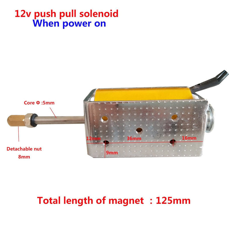 [Australia - AusPower] - Abletop Push Pull Solenoid DC 12V 35mm Long Stroke Small Electromagnetic Electric Magnet For Automobiles 