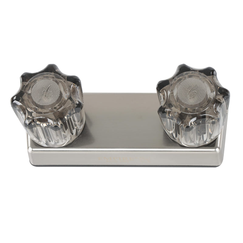 [Australia - AusPower] - Empire Faucets Exterior RV Shower Valve - 4in Nickel Camper Outdoor Shower Valve with Crystal Knobs and Vacuum Breaker 