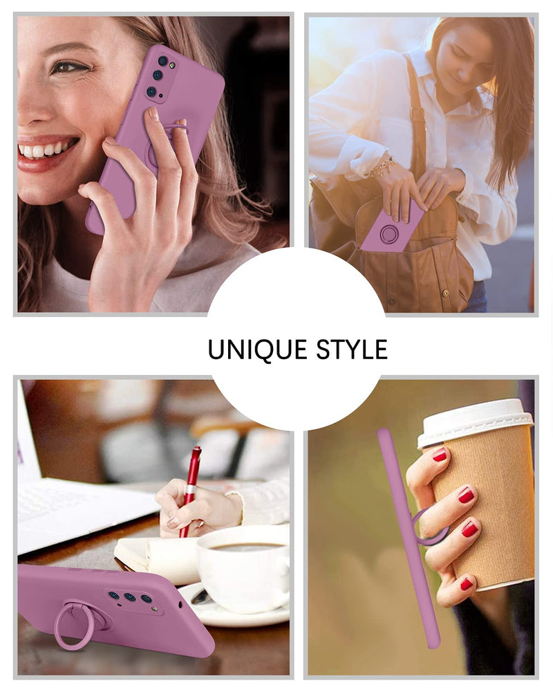 [Australia - AusPower] - BENTOBEN Galaxy S20 Case, Phone Case Samsung S20 5G 2020, Slim Silicone 360° Ring Holder Kickstand Support Car Mount Soft Rubber Hybrid Hard Protection Shockproof Bumper Girl Women Cover, Deep Purple V152-Deep Purple 
