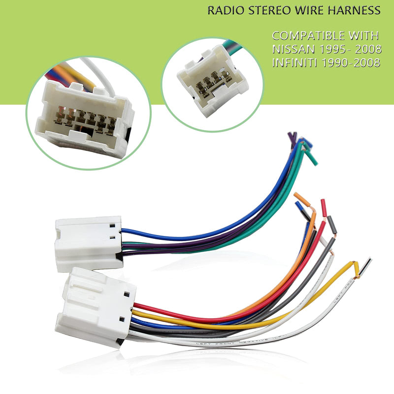 [Australia - AusPower] - RED WOLF Replacement for Nissan 1995-2008, Infiniti 1990-2008 Aftermarket Radio Stereo Install Wiring Harness Plug Connector 