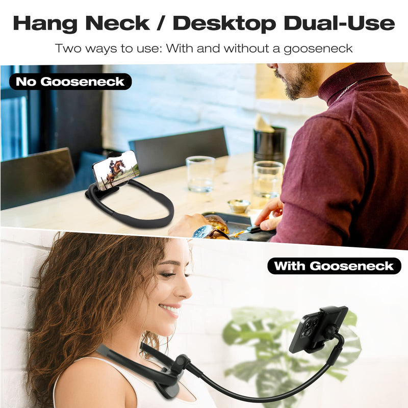 [Australia - AusPower] - Cell Phone Stand, Neck Cell Phone Holder, Flexible Long Arm Gooseneck Phone Holder for bed, 360 Degree Free Rotation Phone Mount, Universal Multi-Functional Mobile Phone Stand for 4.7''-6.7'' Phone 
