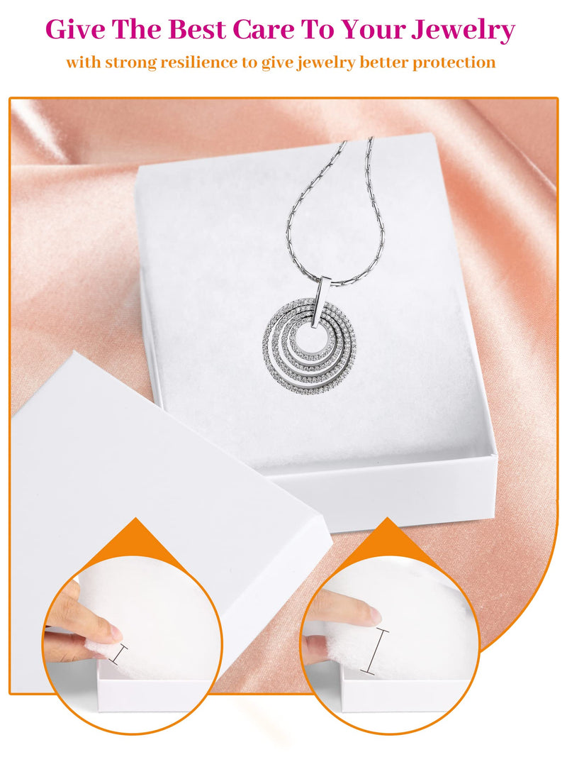[Australia - AusPower] - MESHA Cardboard Jewelry Gift Boxes for shipping, Small Gift boxes for Necklace Ring Bracelet Earring Cotton Filled Jewlery Box with Lids, White 3.5x3.5x1" Inch, 20 Pieces 3.5x3.5x1 Inch (Pack of 20) 