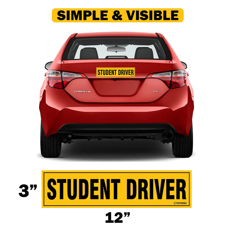 [Australia - AusPower] - TOTOMO Student Driver Magnet for Car Sign - Large 12"x3" Magnetic Reflective Vehicle Safety for New Rookie Learner Drivers Removable Bumper Sticker Please Be Patient (2 Pack) 2 