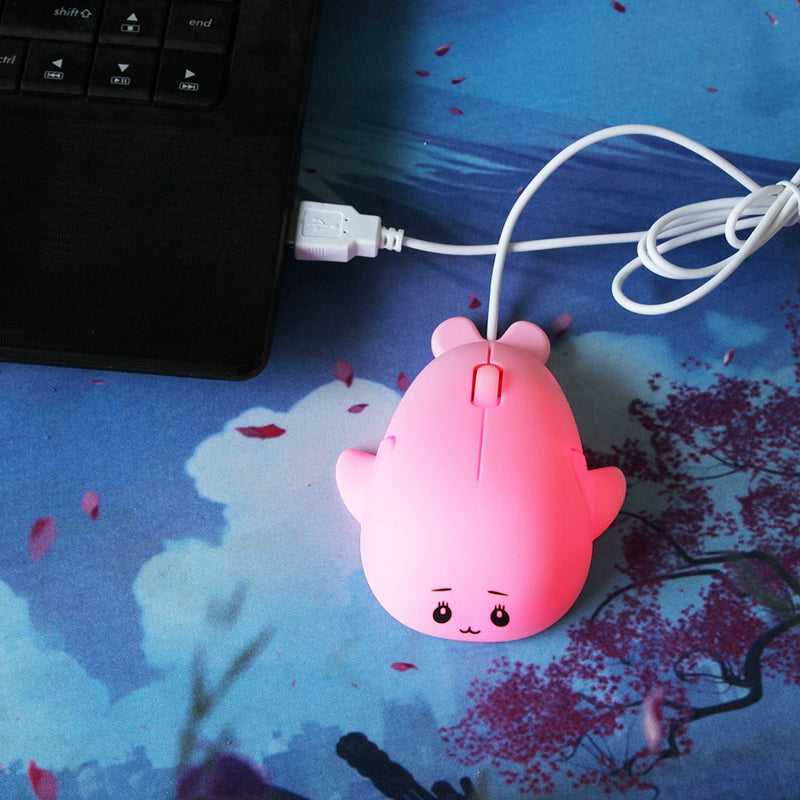 [Australia - AusPower] - Fashionable Cute Animal Baby Dolphin Shape USB Wired Mouse 1600 DPI Optical Mice Mini Small Kids Children Mice for PC Laptop Computer (Pink) Pink 