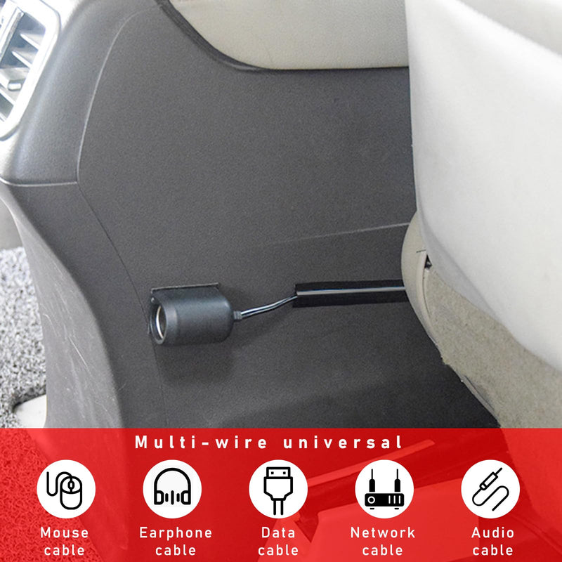 [Australia - AusPower] - Augeny 4PCS Car Concealed Wire Sleeve, Self-Adhesive Tubing Cable Hidden Protector, Auto Split Sleeving Wire Cord Organizer, Black Soft PVC Cable Sleeve for USB, Audio & Video Line 