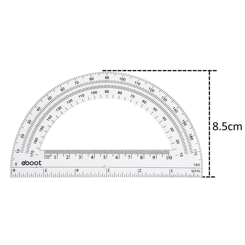 [Australia - AusPower] - 24 Pack Plastic Protractors Math Protractor 180 Degrees 6 Inch, Clear 