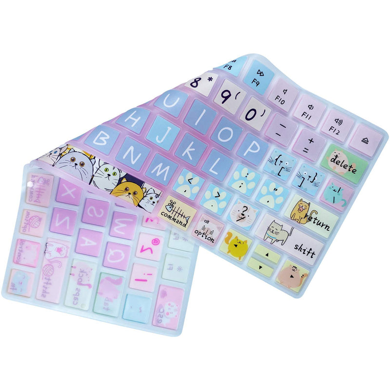 [Australia - AusPower] - Keyboard Cover Skin for Apple Wireless iMac Magic Keyboard MLA22LL/ A (Model: A1644), Silicone Skin Protector with Pattern & Big Letter Design, US Layout, Cute Cat Model: A1644 