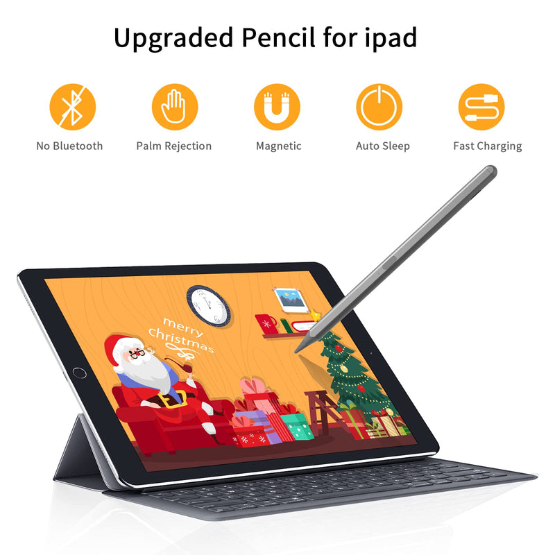 [Australia - AusPower] - Stylus Pencil for 2021 iPad Pro 5th Generation 12.9/11 inch, Pen for Apple iPad Pro 4th/3rd Gen, iPad Air 4th/3rd Gen, iPad Mini 6/5 Gen, iPad 9th/8th/7th/6th Generation Compatible with (2018-2021) grey 