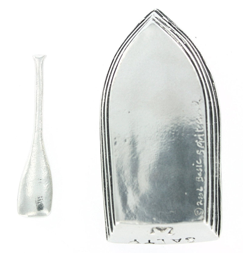 [Australia - AusPower] - Basic Spirit Boat Salt Cellar w/Spoon Handcrafted Pewter Home Lead-Free SD-19 