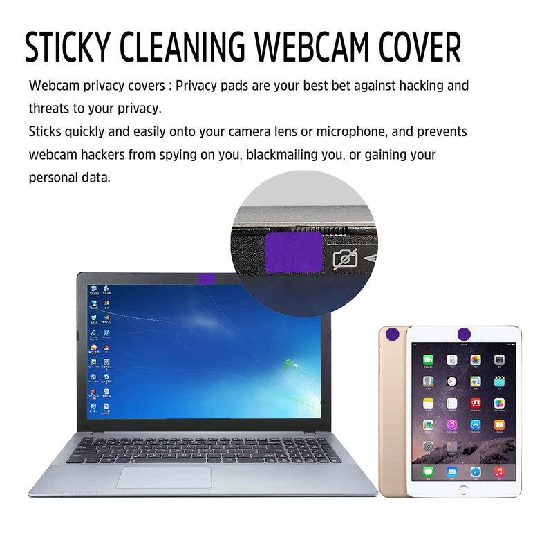 [Australia - AusPower] - Bilymate Sticky Travel Mouse Pad, Multi-Functional Microfiber Mouse Pad for Laptop, Portable & Washable Keyboard Cover and Monitor Microfiber Cleaning Cloth All in One-Purple Purple 