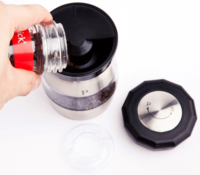[Australia - AusPower] - Ozeri Duo Ultra Salt and Pepper Mill and Grinder, Stainless Steel 