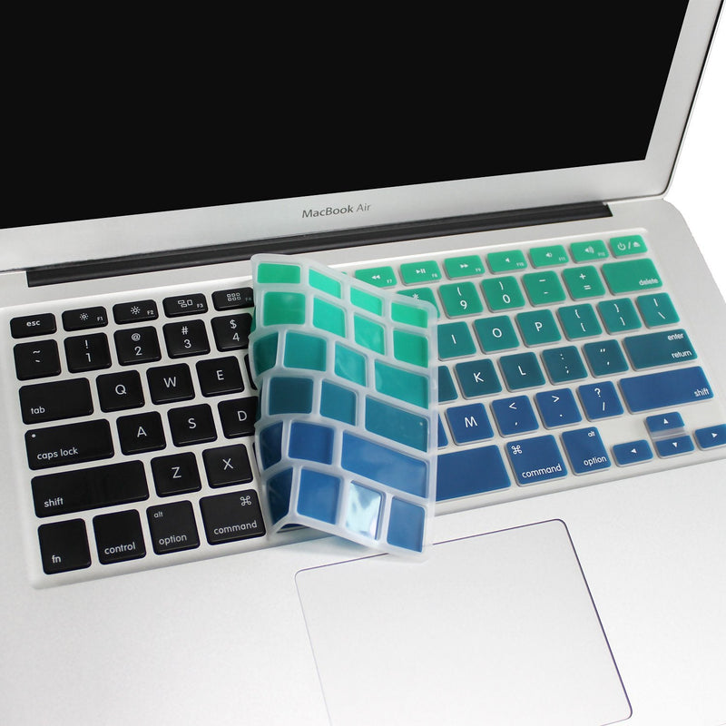 [Australia - AusPower] - Batianda New Ombre Color Keyboard Cover Protector Silicone Skin for Old Version MacBook Air 13" MacBook Pro 13" 15" 17" (with or w/Out Retina Display) - Gradient Green 