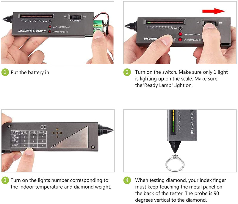 [Australia - AusPower] - Best Sellers Diamond Tester Pen+30X 60X Illuminated Jewelry Eye Loupe,Foldable Magnifying Jewelry Distinguish Tool,High Accuracy Professional Diamond Selector for Novice and Expert Diamond Tester+60X30X Loupe 