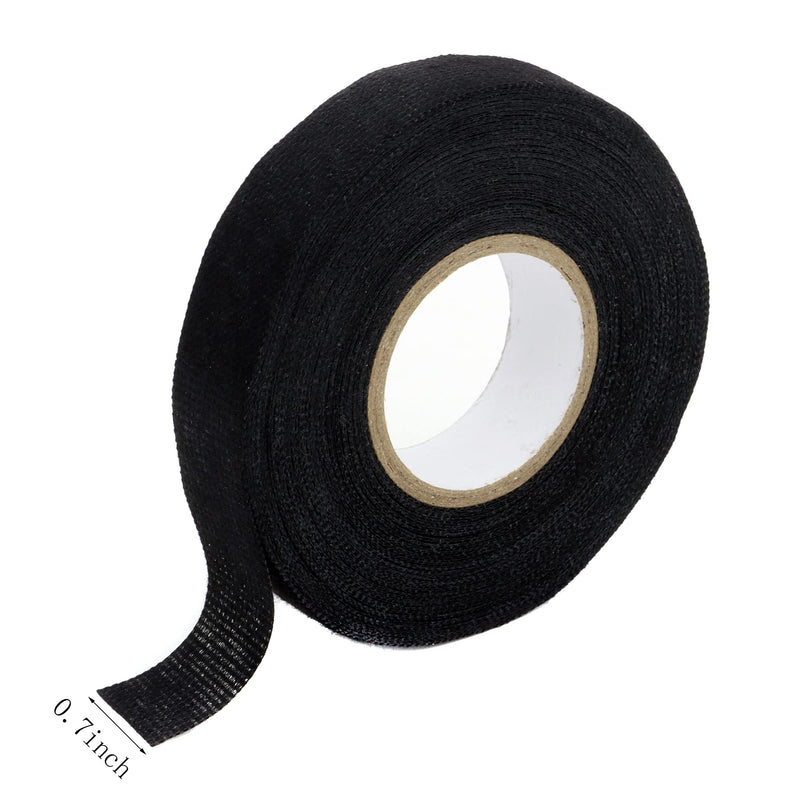 [Australia - AusPower] - JBT Wiring Harness Tape 19 mm X 15m, Black Chemical Fiber Cloth High Temp Wire Harness Wrapping Tape for Auto Electrical Wrap, Protection, Insulation, Flame Resistant(4) 4 