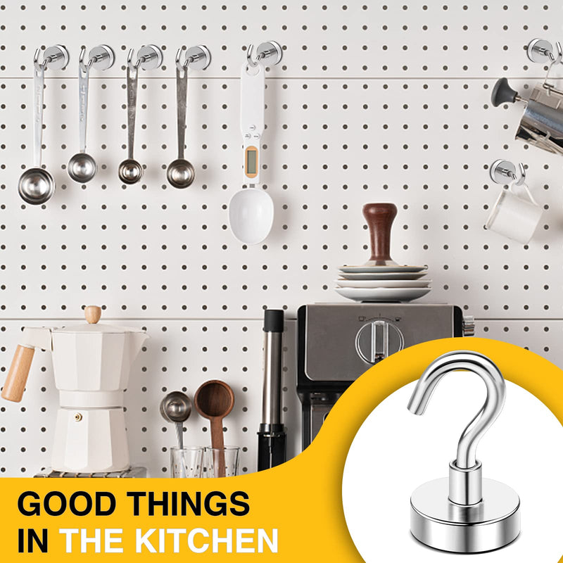 [Australia - AusPower] - DIYMAG Magnetic Hooks, 25Lbs Strong Heavy Duty Cruise Magnet S-Hooks for Classroom, Fridge, Hanging, Cabins, Grill, Kitchen, Garage, Workplace and Office etc, (6 Pack-Silver),Screw in Hooks Silver 6Pack 25Lbs+ 