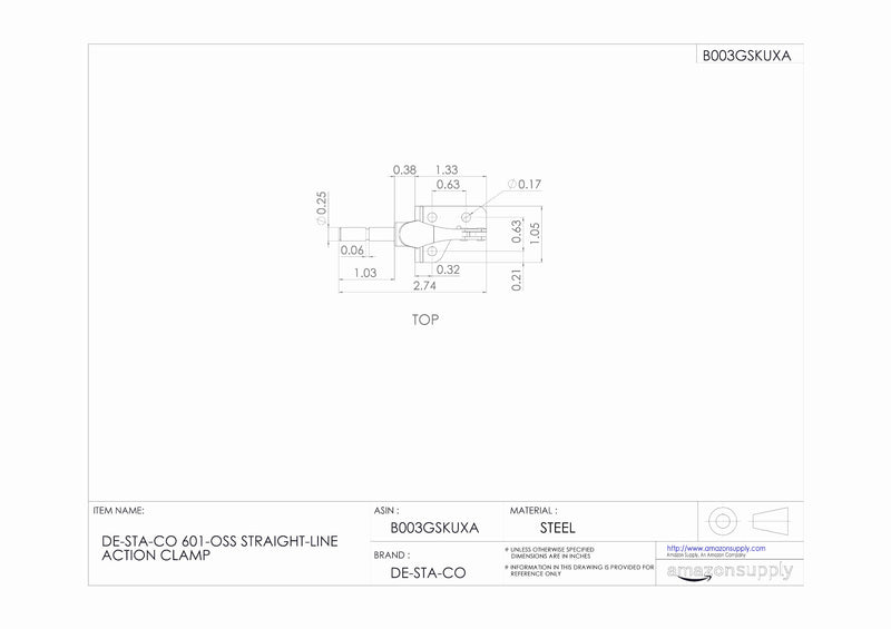 [Australia - AusPower] - DE-STA-CO 601-OSS Straight-Line Action Clamp 