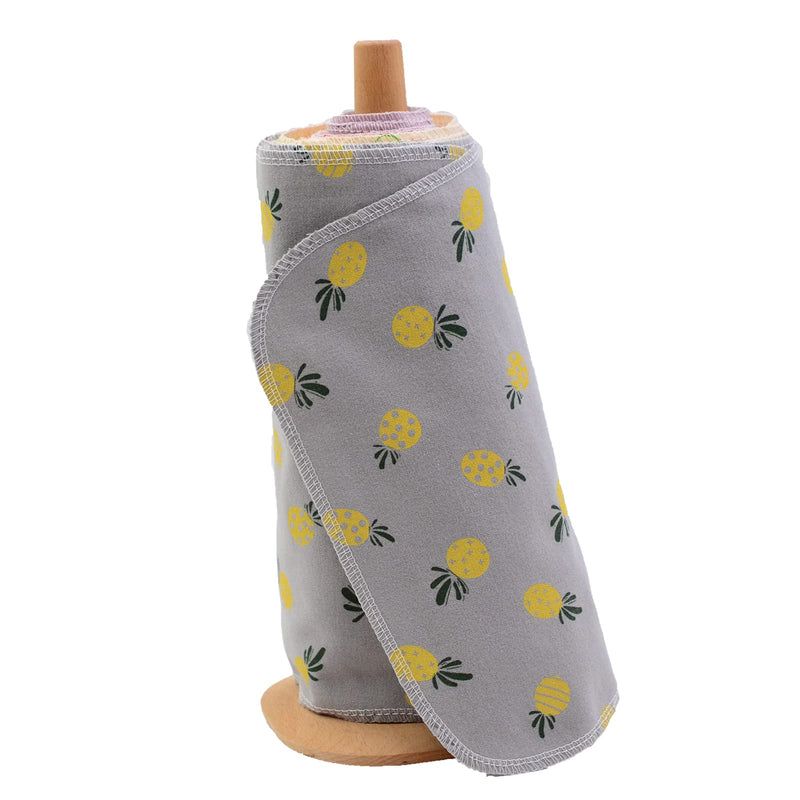[Australia - AusPower] - Paperless Towels Roll Washable 100% Cotton Cloth, Reusable Paper Towels - 25 Pack with Durable Cardboard Roll - 10" X 10" Zero Waste Reusable Napkins Eco Friendly Paperless Paper Towels 