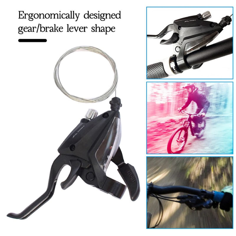 [Australia - AusPower] - Fairedear Bike Shifter,7 Speed Right Brake Lever with Inner Cables,Ergonomic Handle for MTB (3 Speed Left) 