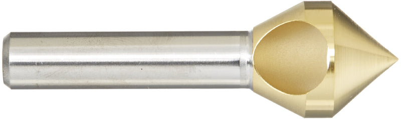 [Australia - AusPower] - KEO 53514 Cobalt Steel Single-End Countersink, TiN Coated, 82 Degree Point Angle, Round Shank, 3/8" Shank Diameter, 3/4" Body Diameter 
