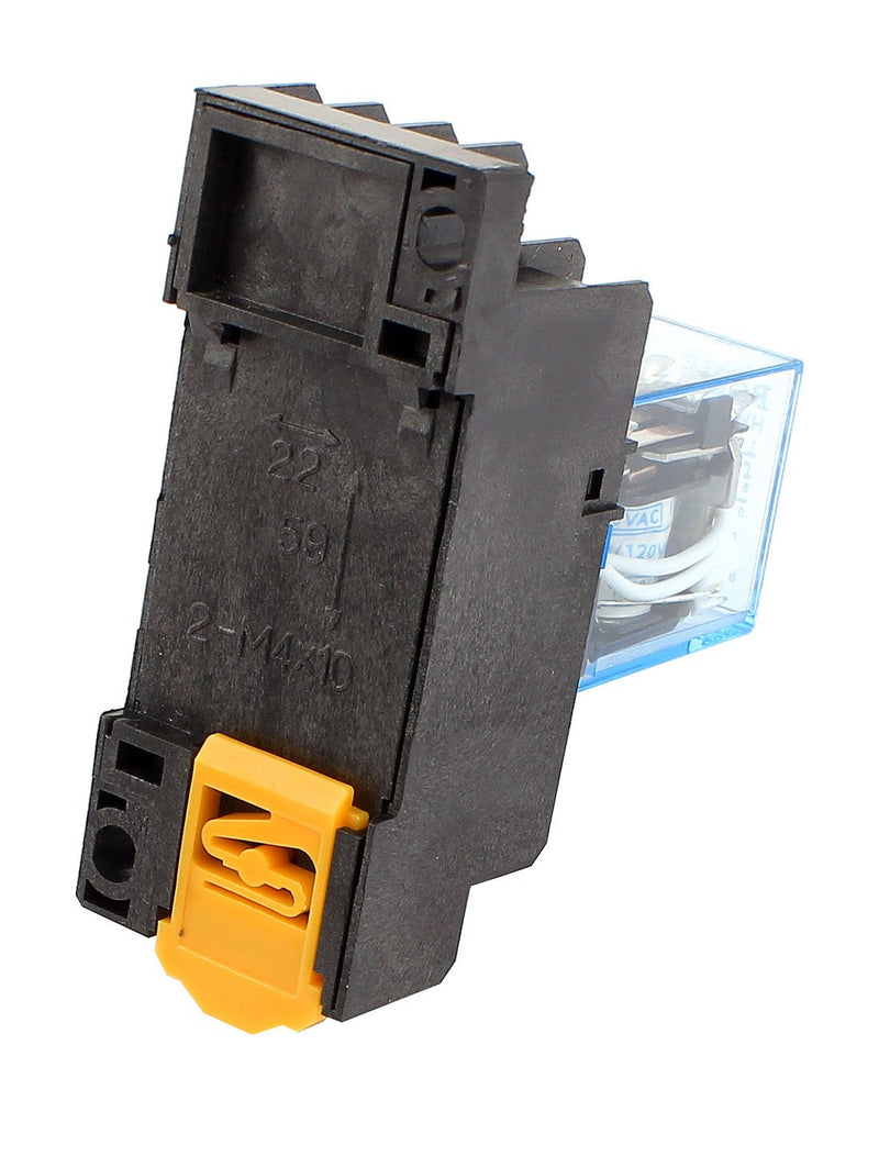 [Australia - AusPower] - uxcell 2 Pcs AC 110/120V 5A Coil 35mm DIN Rail 4PDT 14Pin Power Relay + Base 