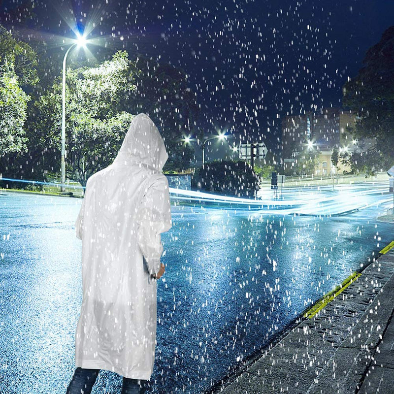 [Australia - AusPower] - Rain Ponchos for Adults Reusable, 2 Pcs Raincoats for Women Men with Hood A-adults Poncho-white 