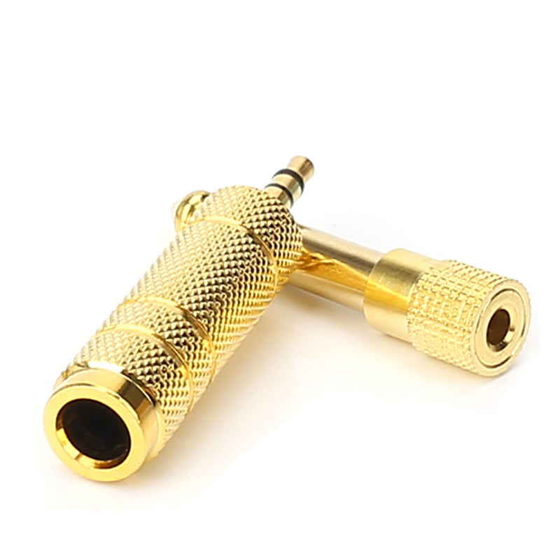 [Australia - AusPower] - SiYear 3.5mm 1/8 inch TRS Plug to 6.35mm 1/4 inch Jack and 3.5mm Female to 6.35 Male Plug Gold Plated Set Audio Stereo Adapter Converter for Headphone, Microphone (4 -Pack) 6.35-3.5-SET (4PACK) 