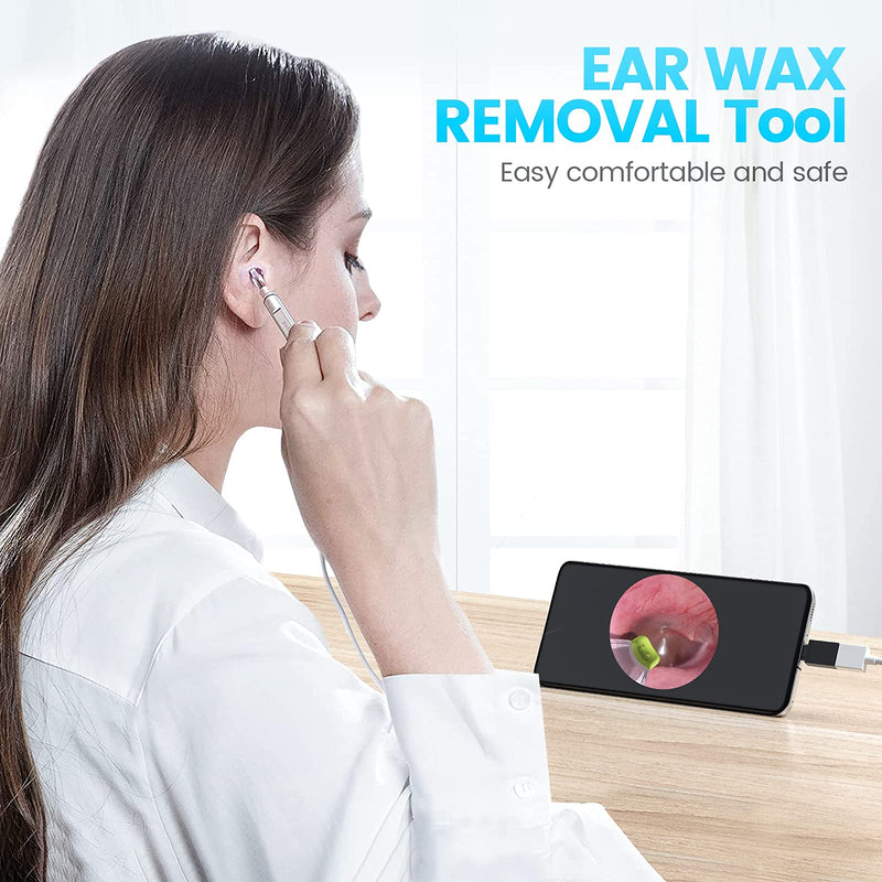 [Australia - AusPower] - ScopeAround Ear Wax Removal Endoscope Earwax Remover Tool Ear Camera 720P HD Ear Otoscope with 6 LED Lights,Ear Scope with Ear Wax Cleaner Tool for Android Phone PC Tablet Not iPhone and iPad 